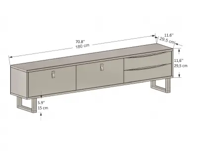 Mosso TV Stand and Media Console - Black & Oak