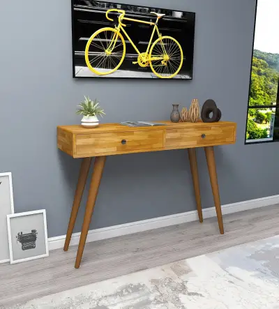 Silas Solid Wood Dresuar Console Table  - Oak