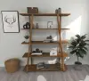 Perry 5 Tier Solid Wood Bookcase - Walnut