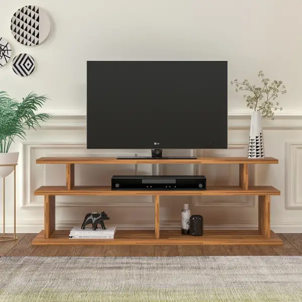 Vincent Wood TV Stand and Media Console - Oak