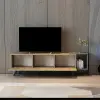 Agnus TV stand with Cabinets and Shelf - Walnut & Anthracite