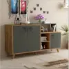 Lilium Sideboard with Cabinets and Shelves - Walnut & Anthracite