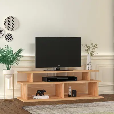 Vincent Wood TV Stand and Media Console - Natural