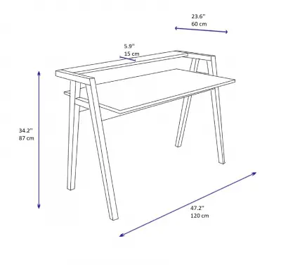 Cannes 120 cm Wide Solid Wood Computer Desk - Natural