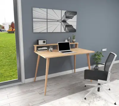 Zephyr Solid Wood Computer Desk - Natural