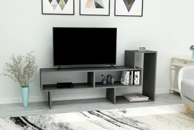 Gambia TV Stand with Shelves - Anthracite