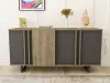 Fido Sideboard with Cabinets and Shelves - Walnut & Anthracite