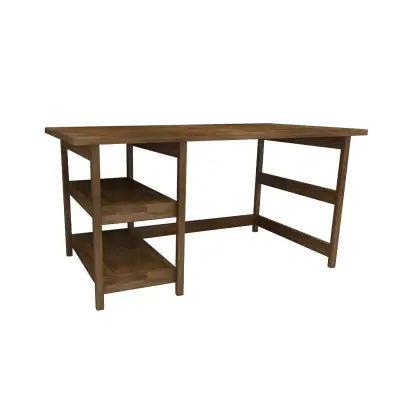 Mira Wood Computer Desk with Shelves - Walnut