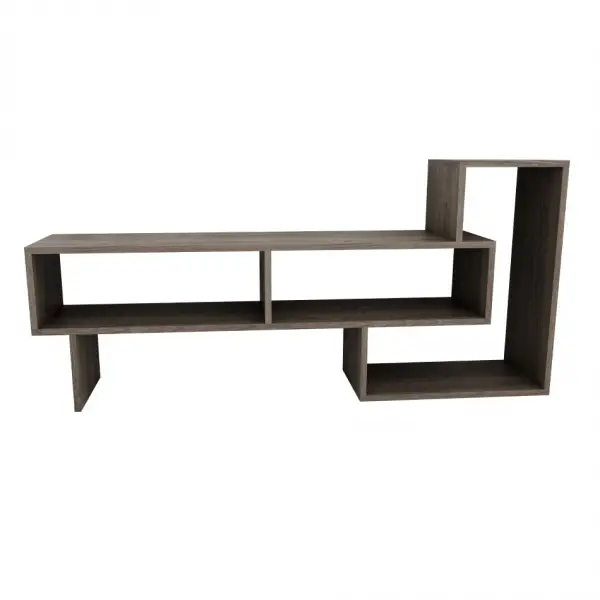 Gambia TV Stand with Shelves - Walnut