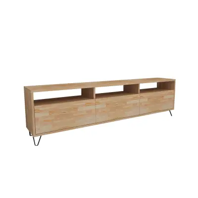 Oliver Wood Metal TV Stand and Media Console - Natural & Black