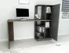 Severus Computer Desk with Shelves - Walnut & Anthracite