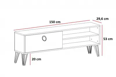 Oslo TV Stand with Cabinet and Shelves - Black Marble Effect & Oak