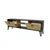 Tonbo TV Stand and Media Console - Black Marble Effect & Oak