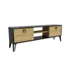 Tonbo TV Stand and Media Console - Black Marble Effect & Oak