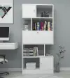 Ricardo Bookcase with Cabinets and Shelves - White