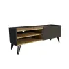 Cavera TV Stand with Cabinet and Shelves - Anthracite & Oak