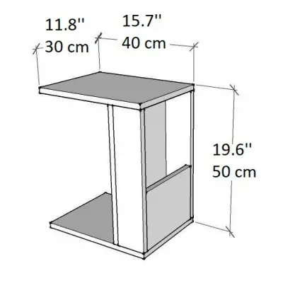 Charles Side End Table with Storage Shelf - Walnut