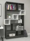 Andree Bookcase with Accent Shelves - Anthracite & White