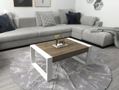 Robert Coffee Table - White & Walnut