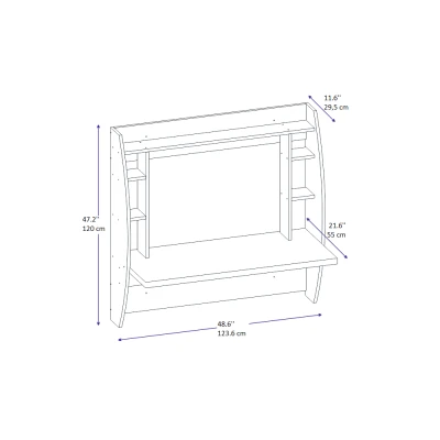 Renaye Computer Desk with Shelves - White