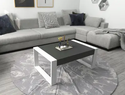 Robert Coffee Table - Anthracite & White