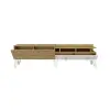 Corona TV Stand with Cabinets and Shelves - Oak & White