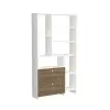 Julian Bookcase with Cabinets and Shelves - White & Walnut