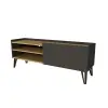 Cavera TV Stand with Cabinet and Shelves - Anthracite & Oak