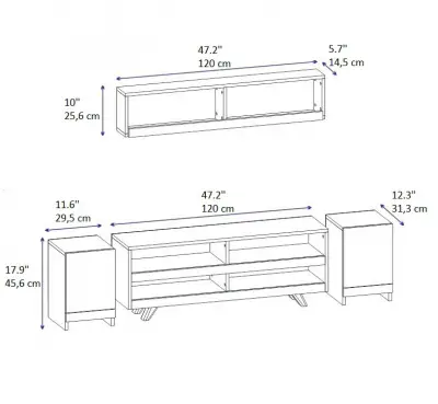 Callis TV Stand and Entertainment Center - White & Walnut