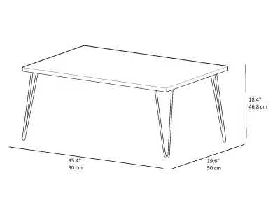 Otello Coffee Table with Metal Legs - Walnut & Black