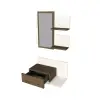 Alloro Dresuar with Drawer and Mirror - White & Walnut