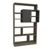 Douro Bookcase with Cabinet and Shelves - Walnut & Anthracite