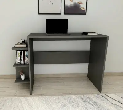 Vispo Computer Desk with Shelves - Anthracite