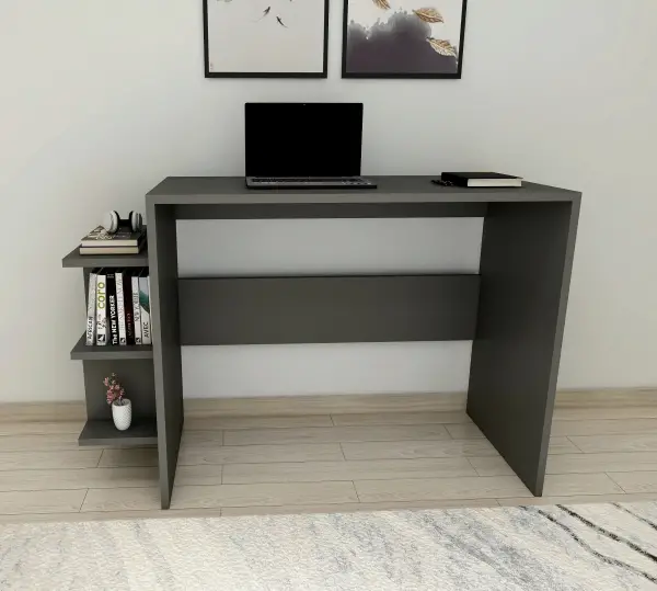 Vispo Computer Desk with Shelves - Anthracite