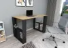 Ocean Computer Desk with Shelves - Oak & Black