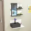 Alloro Dresuar with Drawer and Mirror - White & Anthracite