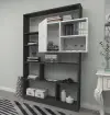 Douro Bookcase with Cabinet and Shelves - Anthracite & White