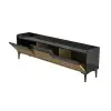 Kara TV Stand with Cabinets - Black Marble Effect & Oak