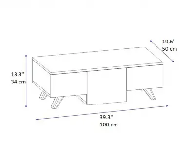 Anima Coffee Table with Storage Cabinets - White & Walnut