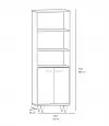 Crystal Bookcase with Cabinets and Shelves - Oak & Black