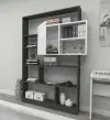 Douro Bookcase with Cabinet and Shelves - Anthracite & White