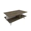 Verena Coffee Table with Storage Shelves - White & Walnut