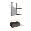 Alloro Dresuar with Drawer and Mirror - White & Anthracite