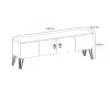 Apine TV Stand with Cabinets - White & Gold Band