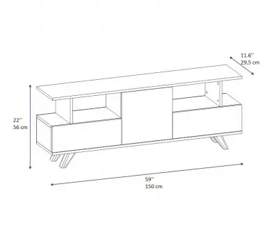 Titulus TV Stand and Media Console - White & Walnut