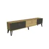 Holly TV Stand with Cabinets - Oak & Anthracite