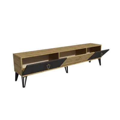 Holly TV Stand with Cabinets - Oak & Anthracite