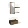 Alloro Dresuar with Drawer and Mirror - White & Walnut