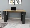 Ocean Computer Desk with Shelves - Oak & Black