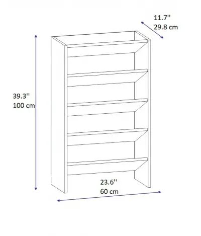 Elarco 4 Tier Shoe Storage Shelf - White & Walnut